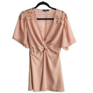 Kate C Dress womens small pink Lace Applique cocktail wedding date night formal